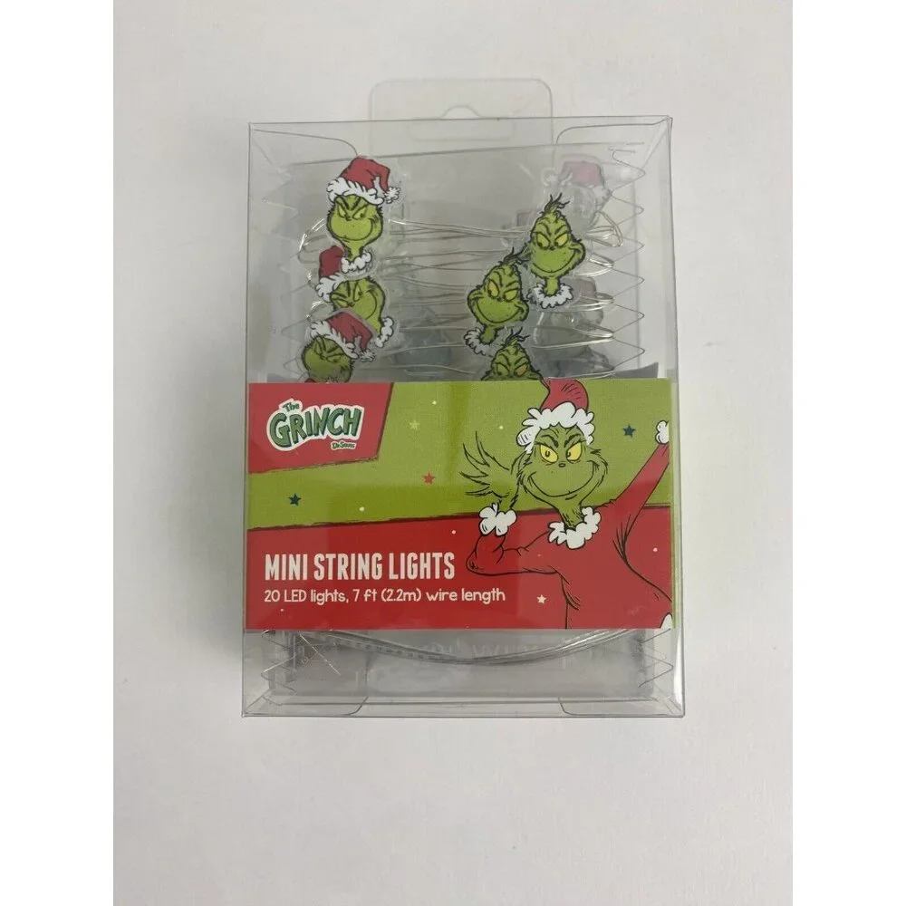 Dr. Seuss The Grinch Mini String Lights 20 LED Lights Brand NEW